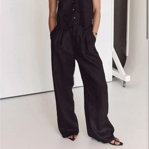 DISSH Norah 100% Linen Wide Leg Pant (matching set available) - Chocolate Brown